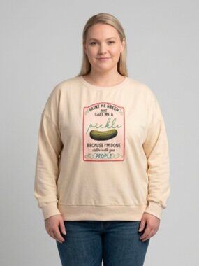 Pickle Funny Lightweight Sweatshirt Women's XL Men's L Graphic Front & Back
